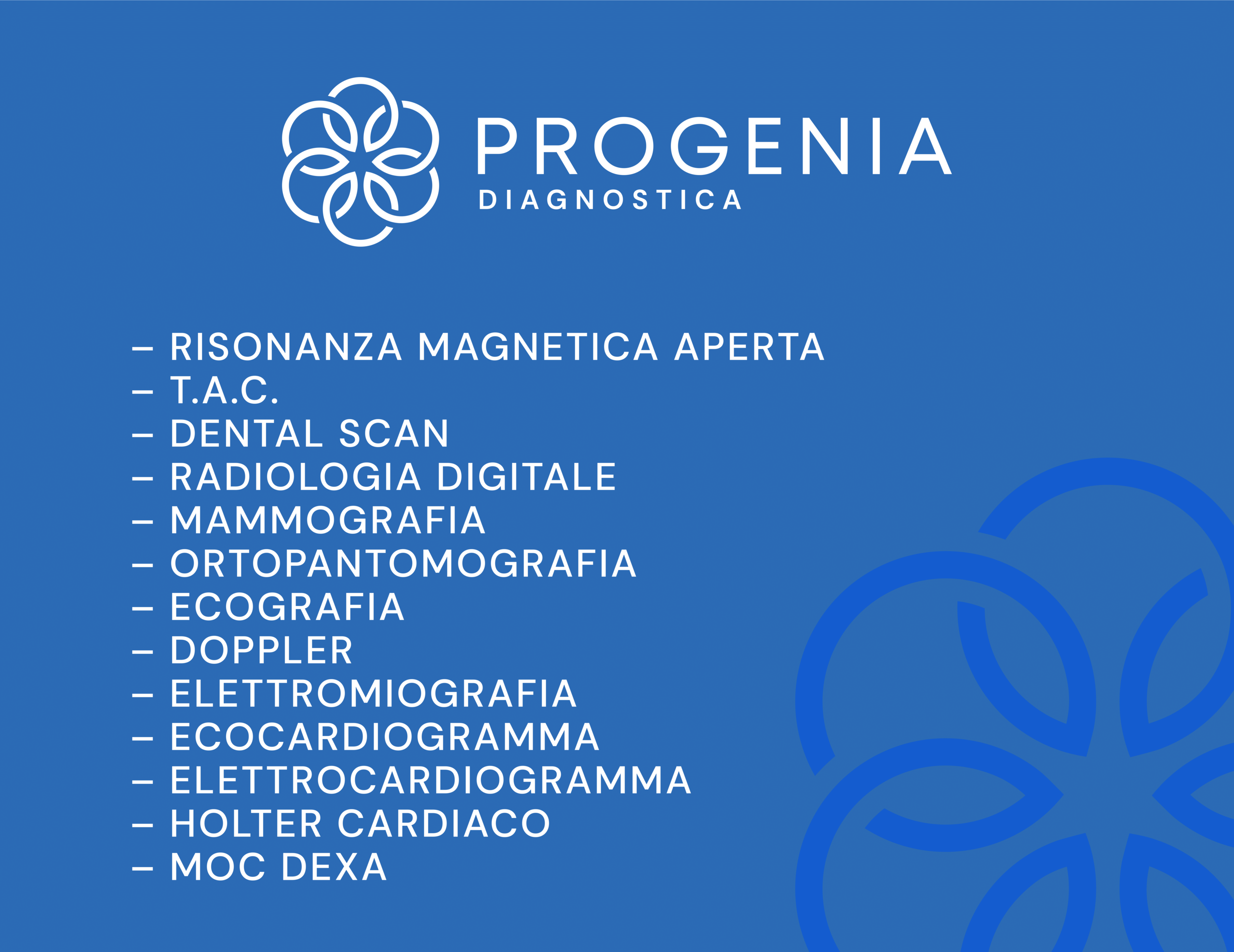 Progenia diagnostica - elenco servizi